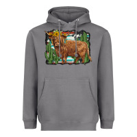 Storm western cactus highland cow Heavyweight Hoodie - BarkalooDesign