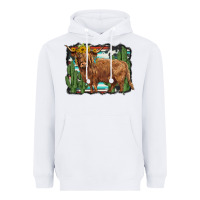 White western cactus highland cow Heavyweight Hoodie - BarkalooDesign