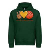 Forest Green peace love basketball Urban Hoodie - AdoDesignShop