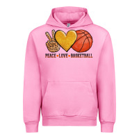 Fuchsia Pink peace love basketball Urban Hoodie - AdoDesignShop