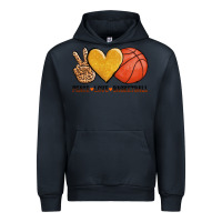 Navy peace love basketball Urban Hoodie - AdoDesignShop
