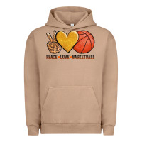 Pigment Burro peace love basketball Urban Hoodie - AdoDesignShop