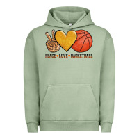 Pigment Oil Green peace love basketball Urban Hoodie - AdoDesignShop