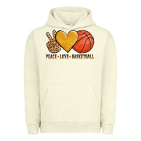 Pigment Pistachio peace love basketball Urban Hoodie - AdoDesignShop