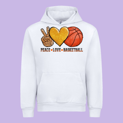 Peace Love Basketball Urban Hoodie Designed By Adodesignshop