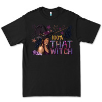 Black 100% That Witch Black Afro Witch Premium Tee - texasbilliewilder