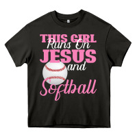 Asphalt This Girl Jesus And Softball Heavy Core Tee - Bettercallsaul