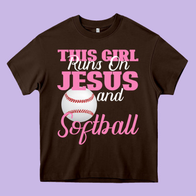 This Girl Jesus And Softball Heavy Core Tee Designed By Bettercallsaul