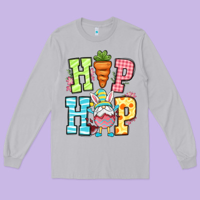 Easter Hip Hop Gnome Long Sleeve Tee Designed By Oliviacreatesart