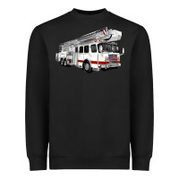 Black White Fire Truck Heavyweight Sweatshirt - Artiststas