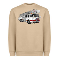 Mushroom White Fire Truck Heavyweight Sweatshirt - Artiststas
