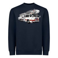 Navy White Fire Truck Heavyweight Sweatshirt - Artiststas