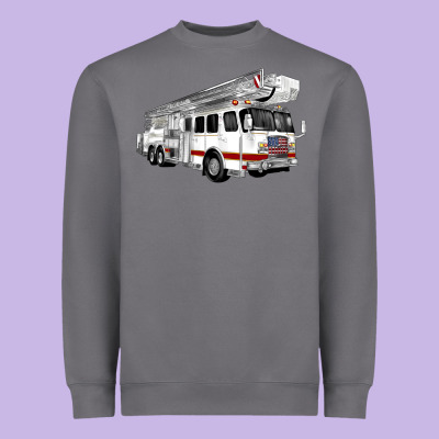 White Fire Truck Heavyweight Sweatshirt Designed By Artiststas