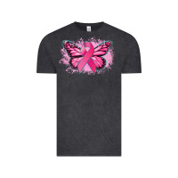 Vintage Black Cancer ribbon butterfly Cancer Awareness Vintage Tee - HowdyJamesFarm
