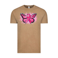 Vintage Coffee Cancer ribbon butterfly Cancer Awareness Vintage Tee - HowdyJamesFarm