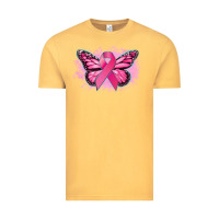 Cancer Ribbon Butterfly Cancer Awareness Vintage Tee | Teevron