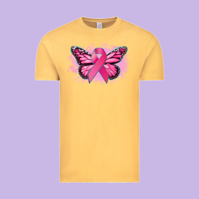 Cancer Ribbon Butterfly Cancer Awareness Vintage Tee Designed By Howdyjamesfarm