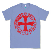 Colony Blue Mens Crusader Knight  Knights Templar Cross T  Badge Classic Tee - longCreatives