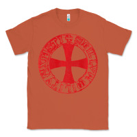 Copper Mens Crusader Knight  Knights Templar Cross T  Badge Classic Tee - longCreatives