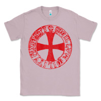 Lilac Mens Crusader Knight  Knights Templar Cross T  Badge Classic Tee - longCreatives