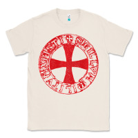 Natural Mens Crusader Knight  Knights Templar Cross T  Badge Classic Tee - longCreatives
