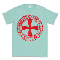 Seafoam Mens Crusader Knight  Knights Templar Cross T  Badge Classic Tee - longCreatives