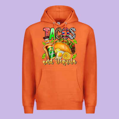 Tacos And Tequila Premium Hoodie Designed By Cowhidedigitalart