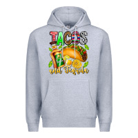 Heather Grey Tacos And Tequila Premium Hoodie - CowhideDigitalArt