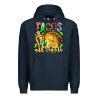 Navy Tacos And Tequila Premium Hoodie - CowhideDigitalArt