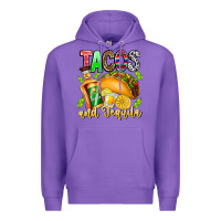 Purple Tacos And Tequila Premium Hoodie - CowhideDigitalArt
