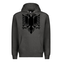Charcoal Heather Albanian Flag Eagle Double Red Albania Shqipe Kosovo Premium Hoodie - longCreatives