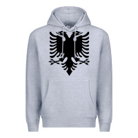 Heather Grey Albanian Flag Eagle Double Red Albania Shqipe Kosovo Premium Hoodie - longCreatives