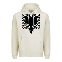 Oatmeal Heather Albanian Flag Eagle Double Red Albania Shqipe Kosovo Premium Hoodie - longCreatives