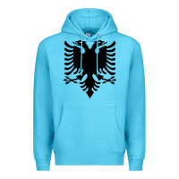 Ocean Blue Albanian Flag Eagle Double Red Albania Shqipe Kosovo Premium Hoodie - longCreatives