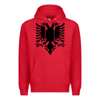 Red Albanian Flag Eagle Double Red Albania Shqipe Kosovo Premium Hoodie - longCreatives
