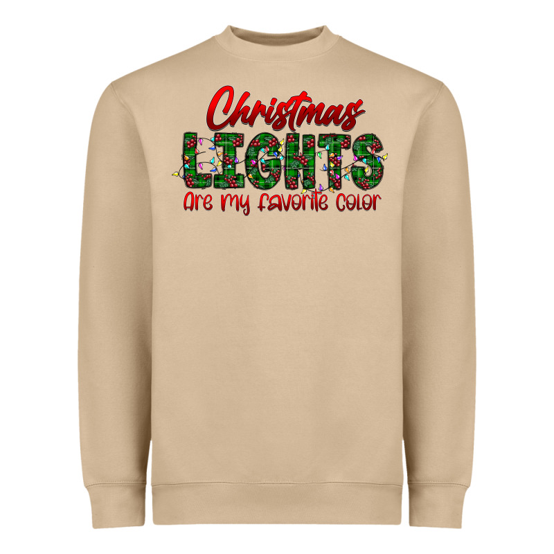 Festive Christmas Lights Text Art Heavyweight Sweatshirt by CowhideDigitalArt | Teevron
