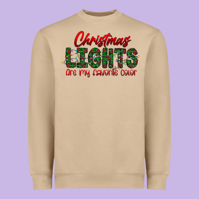 Festive Christmas Lights Text Art Heavyweight Sweatshirt Designed By Cowhidedigitalart