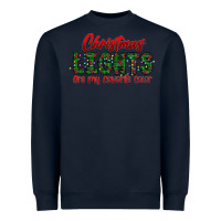 Navy festive christmas lights text art Heavyweight Sweatshirt - CowhideDigitalArt