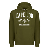 Army Green Cape Cod MA Vintage Crossed Oars & Boat Anchor Sports Sweat Premium Hoodie - longCreatives