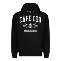 Black Cape Cod MA Vintage Crossed Oars & Boat Anchor Sports Sweat Premium Hoodie - longCreatives