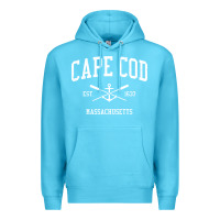 Ocean Blue Cape Cod MA Vintage Crossed Oars & Boat Anchor Sports Sweat Premium Hoodie - longCreatives