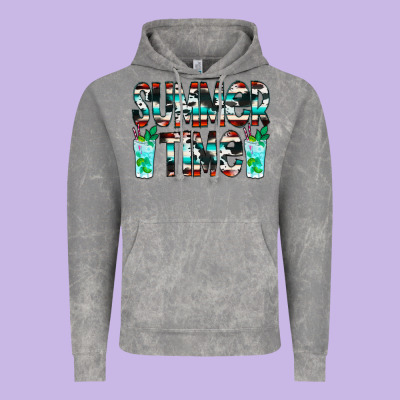Summer Time Cowhide Serape Vintage Hoodie Designed By Cowcowdesign