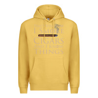 Antique Gold That's What I Do I Smoke Cigars And I Know Things Premium Hoodie - longCreatives