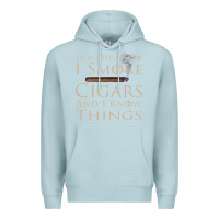 Blue Mist That's What I Do I Smoke Cigars And I Know Things Premium Hoodie - longCreatives