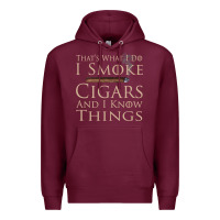 Burgundy That's What I Do I Smoke Cigars And I Know Things Premium Hoodie - longCreatives