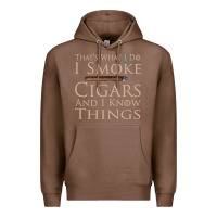 Chestnut That's What I Do I Smoke Cigars And I Know Things Premium Hoodie - longCreatives