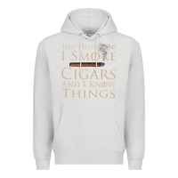 Dove Grey That's What I Do I Smoke Cigars And I Know Things Premium Hoodie - longCreatives