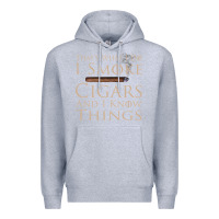 Heather Grey That's What I Do I Smoke Cigars And I Know Things Premium Hoodie - longCreatives