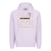 Lilac That's What I Do I Smoke Cigars And I Know Things Premium Hoodie - longCreatives