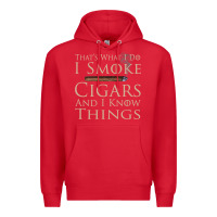 Red That's What I Do I Smoke Cigars And I Know Things Premium Hoodie - longCreatives